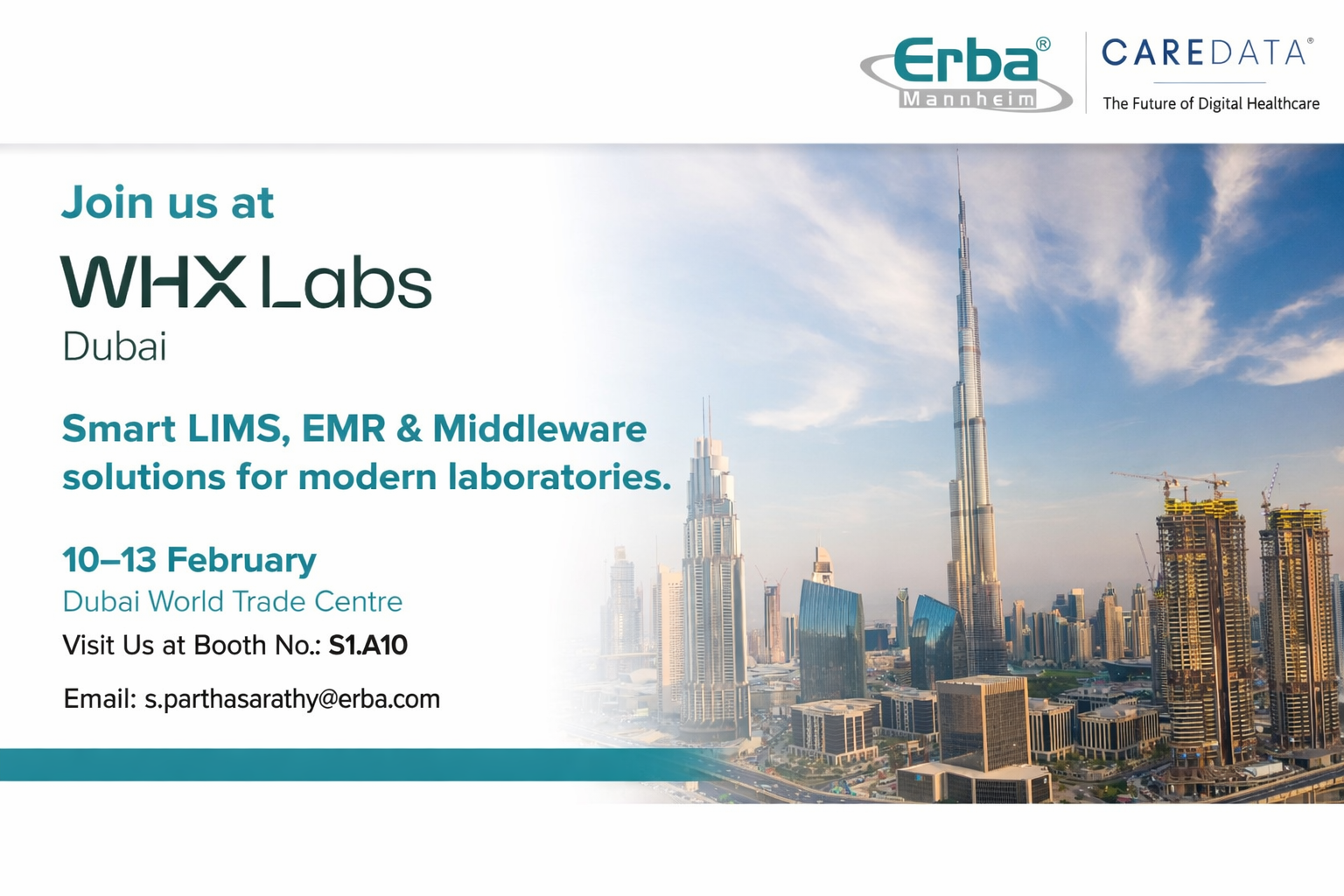 ERBA CareData at WHX Labs Dubai 2026: Smart Digital Solutions for UAE Laboratories